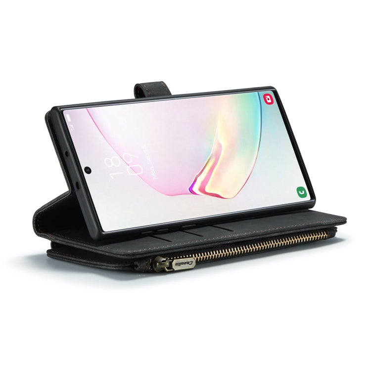 For Samsung Galaxy Note10+ CaseMe-C30 PU + TPU Multifunctional Horizontal Flip Leather Case with Holder & Card Slot & Wallet & Zipper Pocket(Black) - free shipping - PMC Jewellery - Order now!