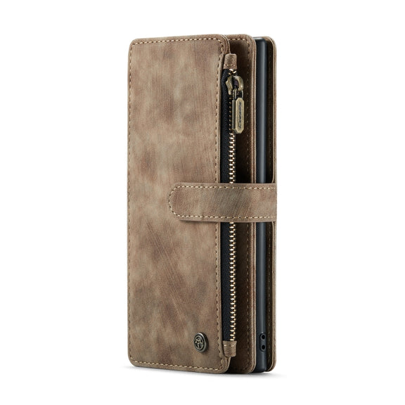 For Samsung Galaxy Note10+ CaseMe-C30 PU + TPU Multifunctional Horizontal Flip Leather Case with Holder & Card Slot & Wallet & Zipper Pocket(Brown)