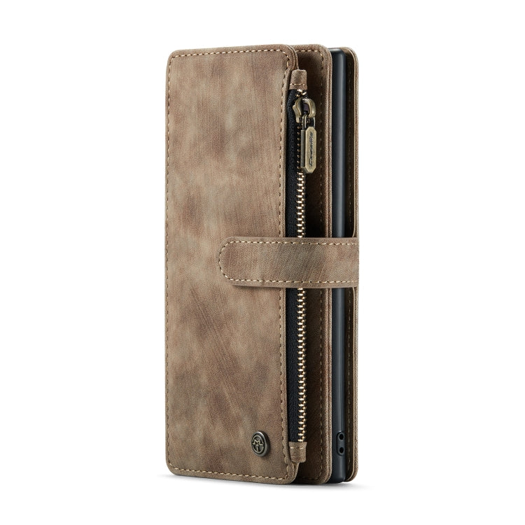 For Samsung Galaxy Note10+ CaseMe-C30 PU + TPU Multifunctional Horizontal Flip Leather Case with Holder & Card Slot & Wallet & Zipper Pocket(Brown)