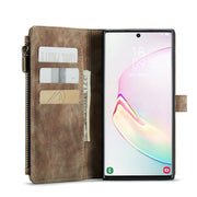 For Samsung Galaxy Note10+ CaseMe-C30 PU + TPU Multifunctional Horizontal Flip Leather Case with Holder & Card Slot & Wallet & Zipper Pocket(Brown)