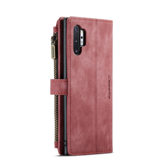 For Samsung Galaxy Note10+ CaseMe-C30 PU + TPU Multifunctional Horizontal Flip Leather Case with Holder & Card Slot & Wallet & Zipper Pocket(Red)
