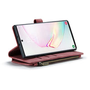 For Samsung Galaxy Note10+ CaseMe-C30 PU + TPU Multifunctional Horizontal Flip Leather Case with Holder & Card Slot & Wallet & Zipper Pocket(Red)