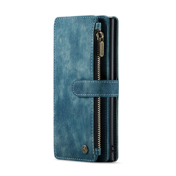 For Samsung Galaxy Note10+ CaseMe-C30 PU + TPU Multifunctional Horizontal Flip Leather Case with Holder & Card Slot & Wallet & Zipper Pocket(Blue)