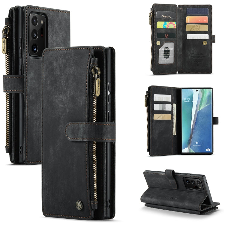 For Samsung Galaxy Note20 Ultra CaseMe-C30 PU + TPU Multifunctional Horizontal Flip Leather Case with Holder & Card Slot & Wallet & Zipper Pocket(Black) - free shipping - PMC Jewellery - Order now!