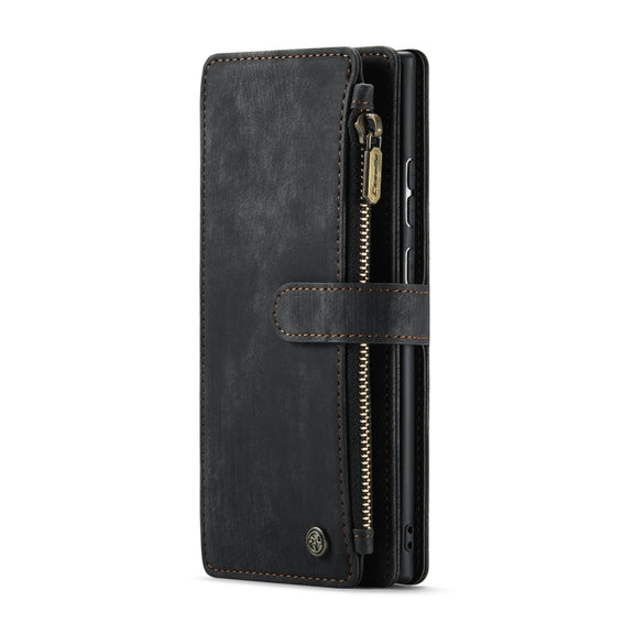 For Samsung Galaxy Note20 Ultra CaseMe-C30 PU + TPU Multifunctional Horizontal Flip Leather Case with Holder & Card Slot & Wallet & Zipper Pocket(Black)