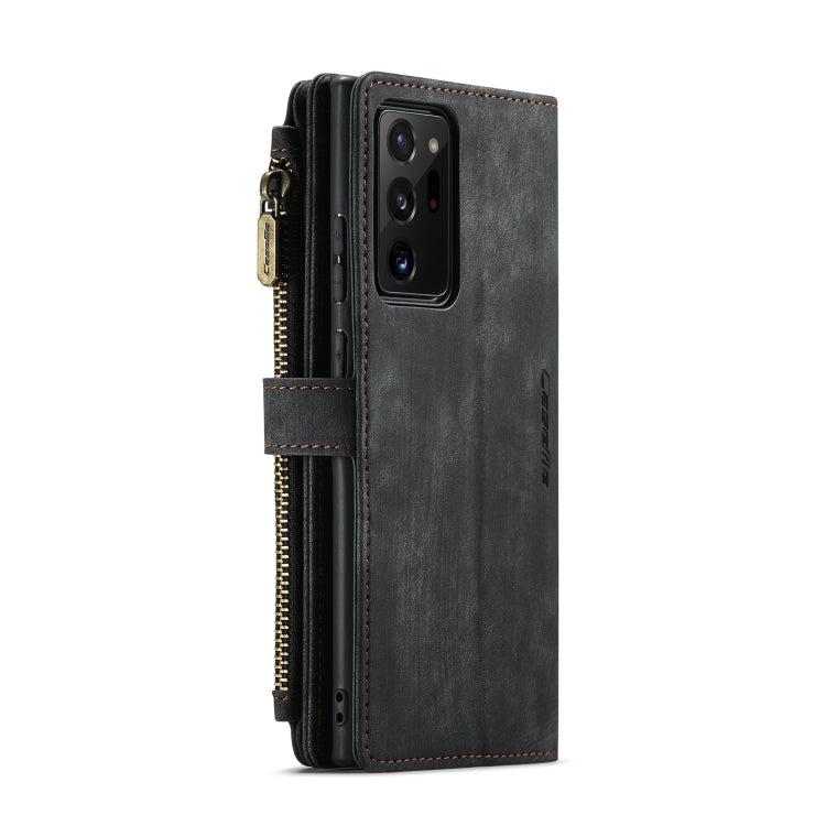 For Samsung Galaxy Note20 Ultra CaseMe-C30 PU + TPU Multifunctional Horizontal Flip Leather Case with Holder & Card Slot & Wallet & Zipper Pocket(Black)