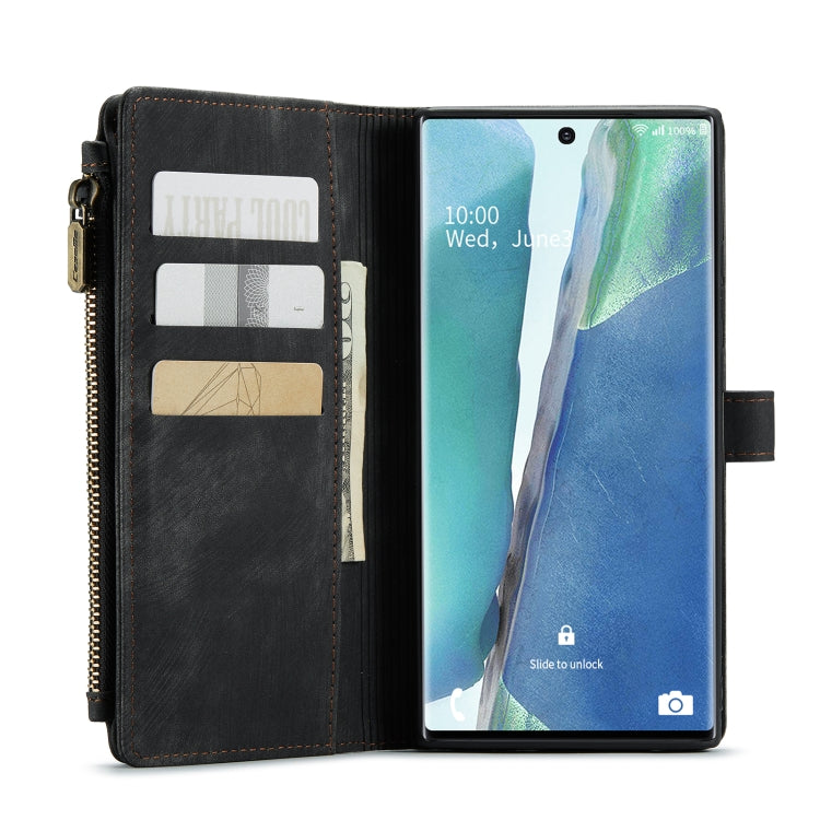 For Samsung Galaxy Note20 Ultra CaseMe-C30 PU + TPU Multifunctional Horizontal Flip Leather Case with Holder & Card Slot & Wallet & Zipper Pocket(Black) - free shipping - PMC Jewellery - Order now!