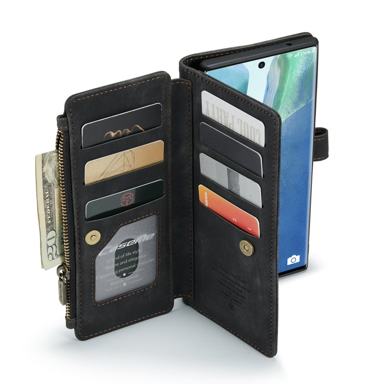 For Samsung Galaxy Note20 Ultra CaseMe-C30 PU + TPU Multifunctional Horizontal Flip Leather Case with Holder & Card Slot & Wallet & Zipper Pocket(Black) - free shipping - PMC Jewellery - Order now!