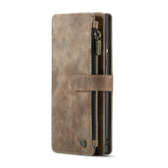 For Samsung Galaxy Note20 Ultra CaseMe-C30 PU + TPU Multifunctional Horizontal Flip Leather Case with Holder & Card Slot & Wallet & Zipper Pocket(Brown)