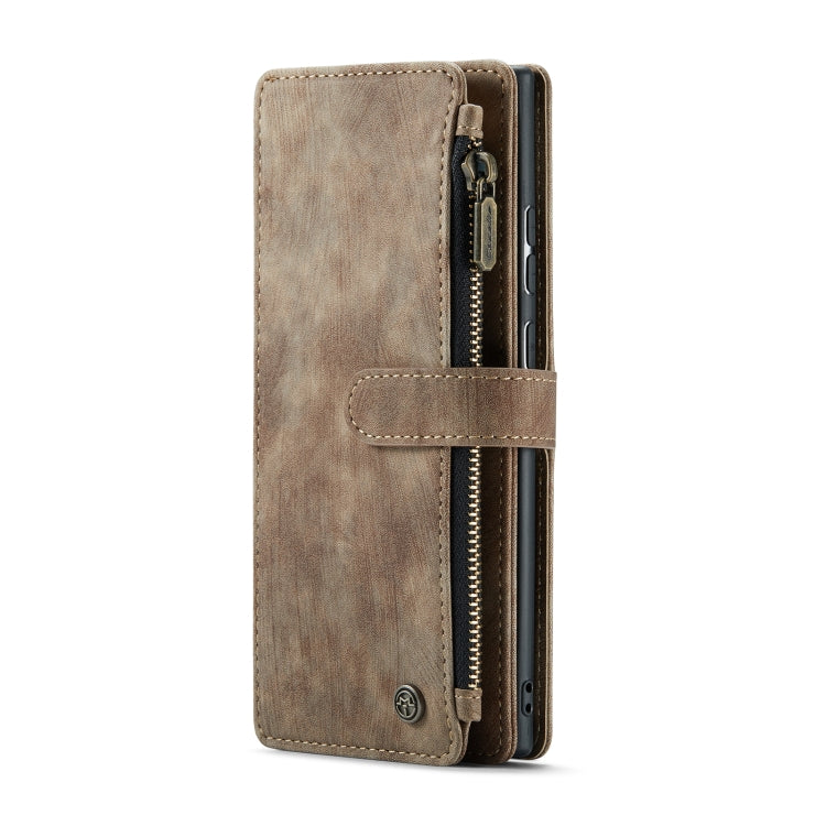 For Samsung Galaxy Note20 Ultra CaseMe-C30 PU + TPU Multifunctional Horizontal Flip Leather Case with Holder & Card Slot & Wallet & Zipper Pocket(Brown)