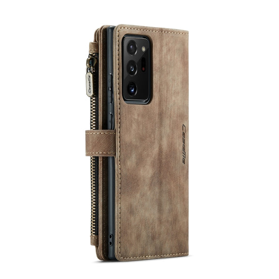For Samsung Galaxy Note20 Ultra CaseMe-C30 PU + TPU Multifunctional Horizontal Flip Leather Case with Holder & Card Slot & Wallet & Zipper Pocket(Brown)