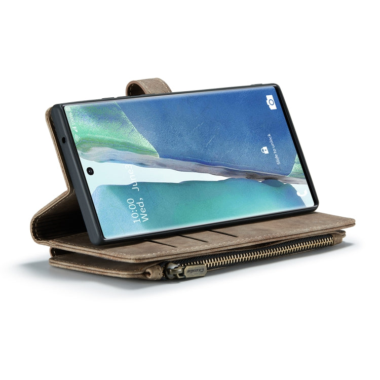 For Samsung Galaxy Note20 Ultra CaseMe-C30 PU + TPU Multifunctional Horizontal Flip Leather Case with Holder & Card Slot & Wallet & Zipper Pocket(Brown)