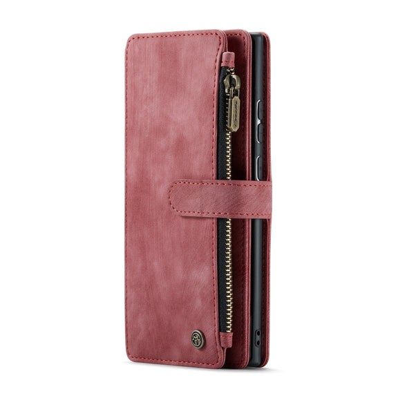 For Samsung Galaxy Note20 Ultra CaseMe-C30 PU + TPU Multifunctional Horizontal Flip Leather Case with Holder & Card Slot & Wallet & Zipper Pocket(Red)