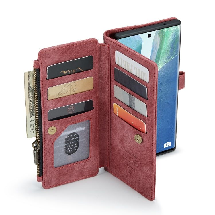 For Samsung Galaxy Note20 Ultra CaseMe-C30 PU + TPU Multifunctional Horizontal Flip Leather Case with Holder & Card Slot & Wallet & Zipper Pocket(Red) - free shipping - PMC Jewellery - Order now!
