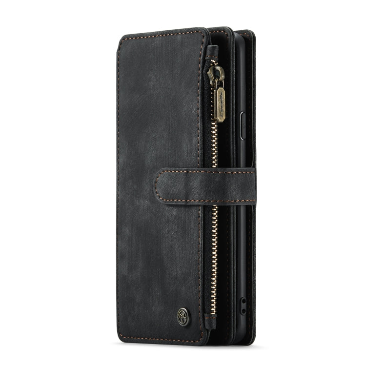 For Samsung Galaxy S9+ CaseMe-C30 PU + TPU Multifunctional Horizontal Flip Leather Case with Holder & Card Slot & Wallet & Zipper Pocket(Black)