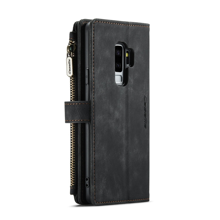 For Samsung Galaxy S9+ CaseMe-C30 PU + TPU Multifunctional Horizontal Flip Leather Case with Holder & Card Slot & Wallet & Zipper Pocket(Black)