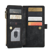 For Samsung Galaxy S9+ CaseMe-C30 PU + TPU Multifunctional Horizontal Flip Leather Case with Holder & Card Slot & Wallet & Zipper Pocket(Black)