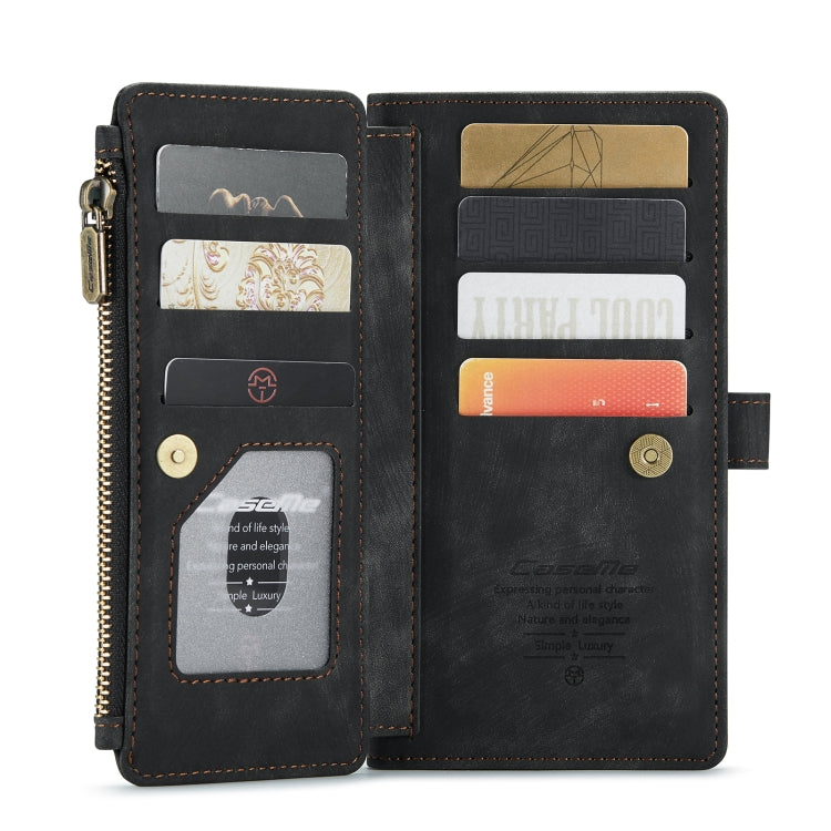 For Samsung Galaxy S9+ CaseMe-C30 PU + TPU Multifunctional Horizontal Flip Leather Case with Holder & Card Slot & Wallet & Zipper Pocket(Black)