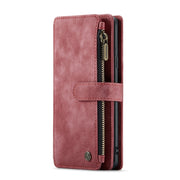 For Samsung Galaxy S9+ CaseMe-C30 PU + TPU Multifunctional Horizontal Flip Leather Case with Holder & Card Slot & Wallet & Zipper Pocket(Red)