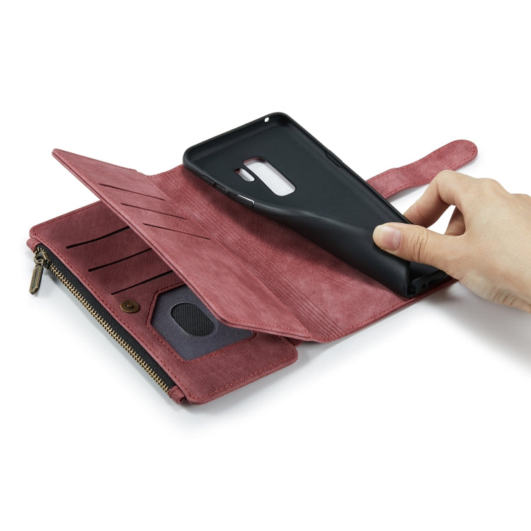 For Samsung Galaxy S9+ CaseMe-C30 PU + TPU Multifunctional Horizontal Flip Leather Case with Holder & Card Slot & Wallet & Zipper Pocket(Red) - free shipping - PMC Jewellery - Order now!