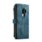 For Samsung Galaxy S9+ CaseMe-C30 PU + TPU Multifunctional Horizontal Flip Leather Case with Holder & Card Slot & Wallet & Zipper Pocket(Blue)