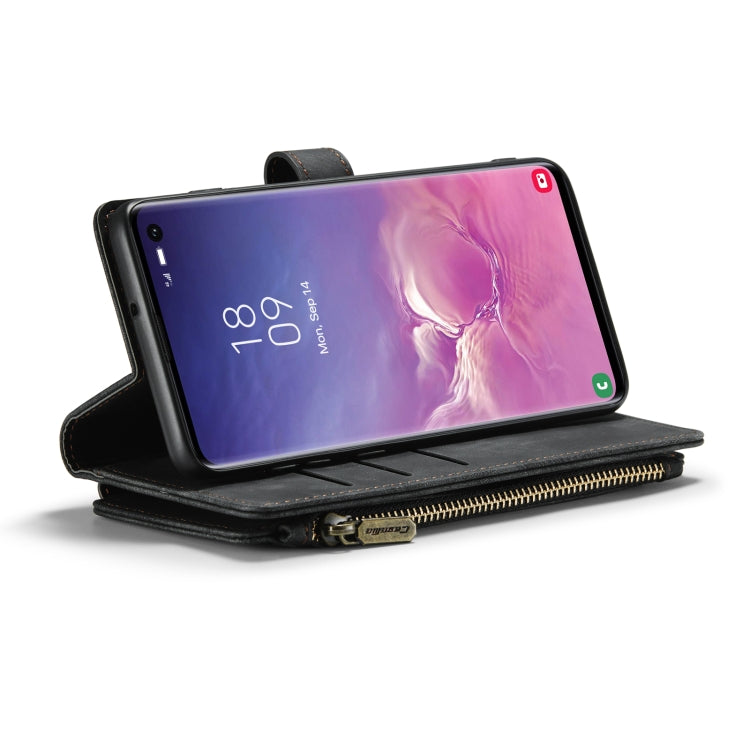 For Samsung Galaxy S10 CaseMe-C30 PU + TPU Multifunctional Horizontal Flip Leather Case with Holder & Card Slot & Wallet & Zipper Pocket(Black) - free shipping - PMC Jewellery - Order now!