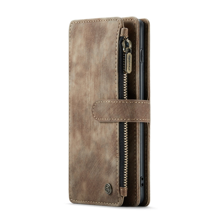 For Samsung Galaxy S10 CaseMe-C30 PU + TPU Multifunctional Horizontal Flip Leather Case with Holder & Card Slot & Wallet & Zipper Pocket(Brown) - free shipping - PMC Jewellery - Order now!