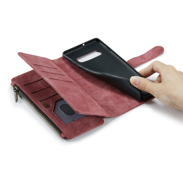 For Samsung Galaxy S10+ CaseMe-C30 PU + TPU Multifunctional Horizontal Flip Leather Case with Holder & Card Slot & Wallet & Zipper Pocket(Red) - free shipping - PMC Jewellery - Order now!