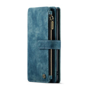 For Samsung Galaxy S10+ CaseMe-C30 PU + TPU Multifunctional Horizontal Flip Leather Case with Holder & Card Slot & Wallet & Zipper Pocket(Blue)