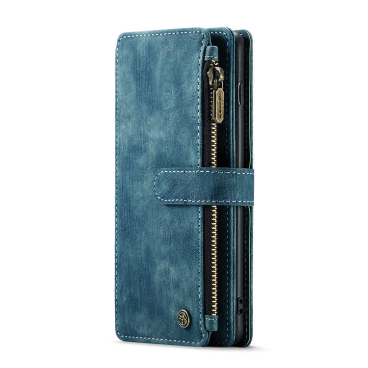 For Samsung Galaxy S10+ CaseMe-C30 PU + TPU Multifunctional Horizontal Flip Leather Case with Holder & Card Slot & Wallet & Zipper Pocket(Blue)