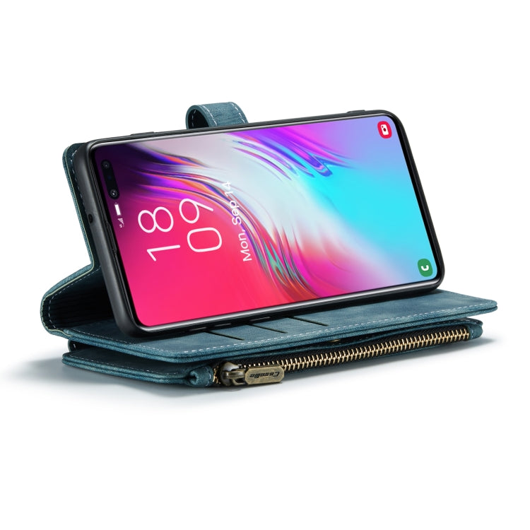 For Samsung Galaxy S10+ CaseMe-C30 PU + TPU Multifunctional Horizontal Flip Leather Case with Holder & Card Slot & Wallet & Zipper Pocket(Blue)