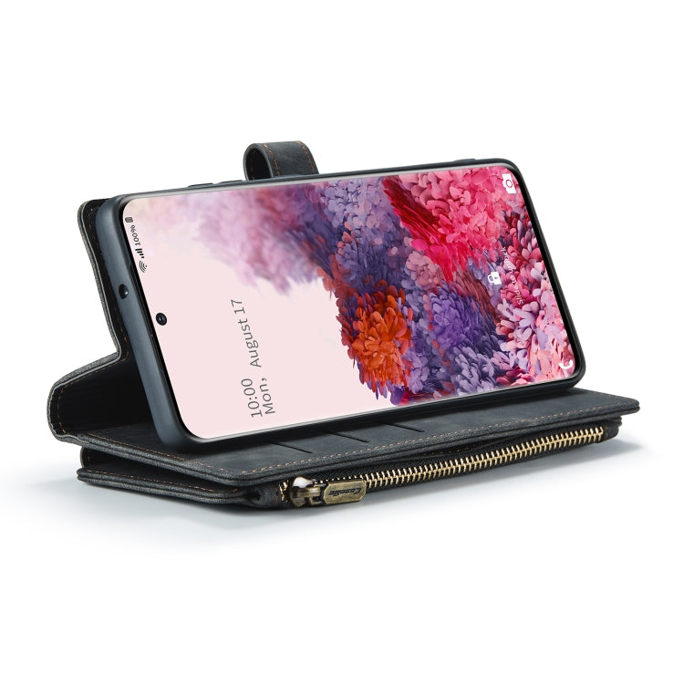 For Samsung Galaxy S20 5G CaseMe-C30 PU + TPU Multifunctional Horizontal Flip Leather Case with Holder & Card Slot & Wallet & Zipper Pocket(Black)
