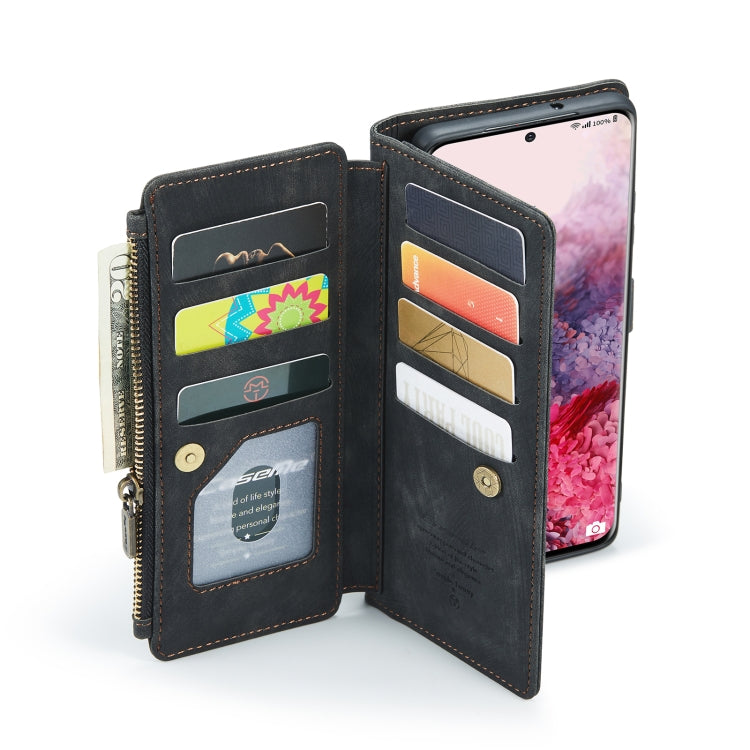For Samsung Galaxy S20 5G CaseMe-C30 PU + TPU Multifunctional Horizontal Flip Leather Case with Holder & Card Slot & Wallet & Zipper Pocket(Black) - Galaxy Phone Cases by CaseMe | Online Shopping South Africa | PMC Jewellery | Buy Now Pay Later Mobicred