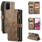For Samsung Galaxy S20 5G CaseMe-C30 PU + TPU Multifunctional Horizontal Flip Leather Case with Holder & Card Slot & Wallet & Zipper Pocket(Brown)