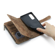 For Samsung Galaxy S20 5G CaseMe-C30 PU + TPU Multifunctional Horizontal Flip Leather Case with Holder & Card Slot & Wallet & Zipper Pocket(Brown)