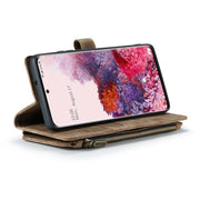 For Samsung Galaxy S20 5G CaseMe-C30 PU + TPU Multifunctional Horizontal Flip Leather Case with Holder & Card Slot & Wallet & Zipper Pocket(Brown)