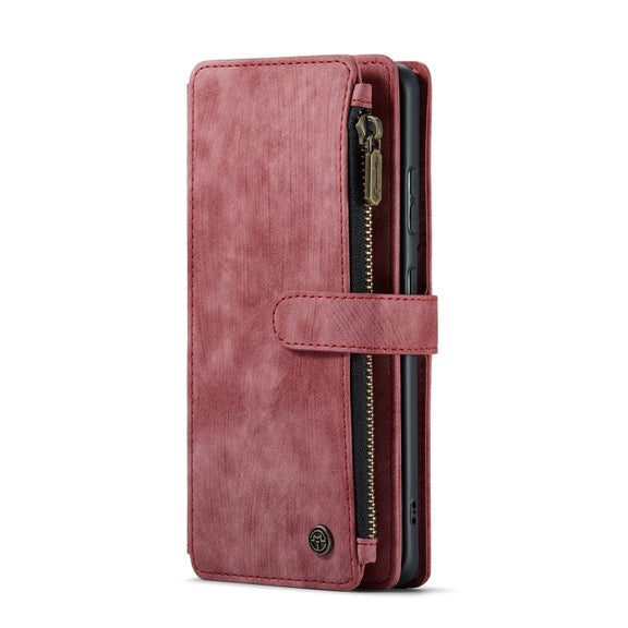 For Samsung Galaxy S20 5G CaseMe-C30 PU + TPU Multifunctional Horizontal Flip Leather Case with Holder & Card Slot & Wallet & Zipper Pocket(Red)