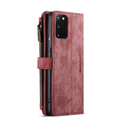 For Samsung Galaxy S20 5G CaseMe-C30 PU + TPU Multifunctional Horizontal Flip Leather Case with Holder & Card Slot & Wallet & Zipper Pocket(Red)