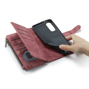 For Samsung Galaxy S20 5G CaseMe-C30 PU + TPU Multifunctional Horizontal Flip Leather Case with Holder & Card Slot & Wallet & Zipper Pocket(Red)