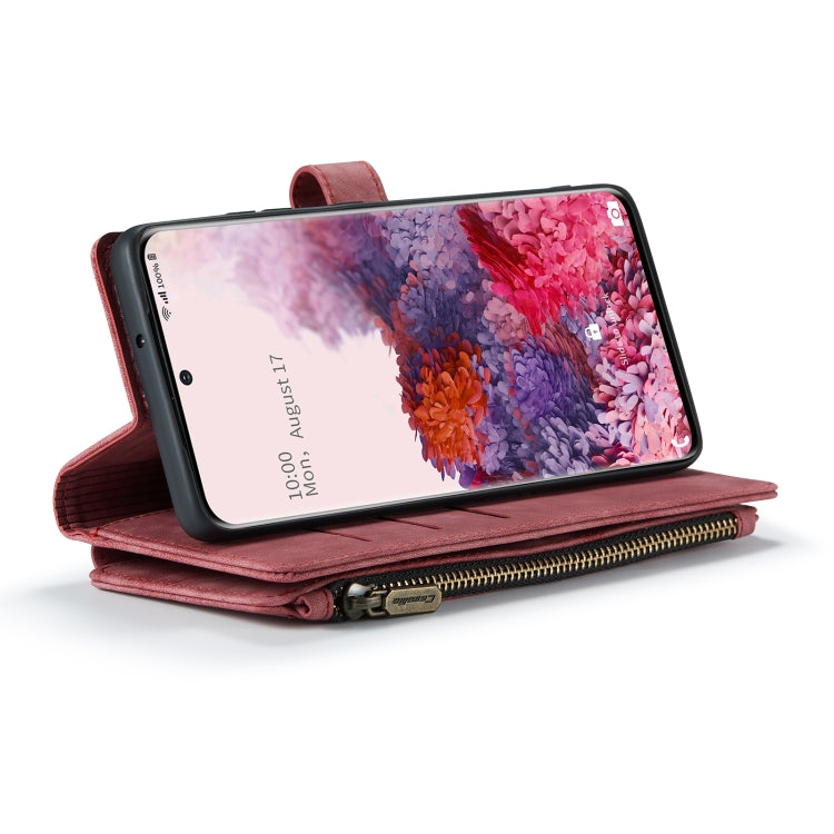 For Samsung Galaxy S20 5G CaseMe-C30 PU + TPU Multifunctional Horizontal Flip Leather Case with Holder & Card Slot & Wallet & Zipper Pocket(Red)
