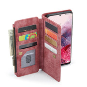 For Samsung Galaxy S20 5G CaseMe-C30 PU + TPU Multifunctional Horizontal Flip Leather Case with Holder & Card Slot & Wallet & Zipper Pocket(Red)