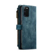 For Samsung Galaxy S20 5G CaseMe-C30 PU + TPU Multifunctional Horizontal Flip Leather Case with Holder & Card Slot & Wallet & Zipper Pocket(Blue)