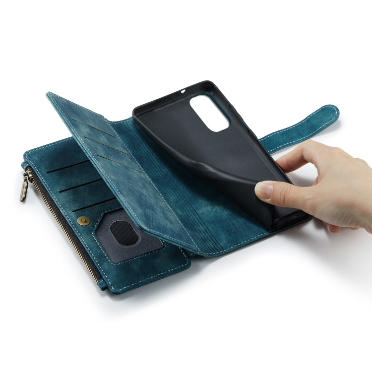 For Samsung Galaxy S20 5G CaseMe-C30 PU + TPU Multifunctional Horizontal Flip Leather Case with Holder & Card Slot & Wallet & Zipper Pocket(Blue) - Galaxy Phone Cases by CaseMe | Online Shopping South Africa | PMC Jewellery | Buy Now Pay Later Mobicred