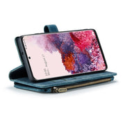 For Samsung Galaxy S20 5G CaseMe-C30 PU + TPU Multifunctional Horizontal Flip Leather Case with Holder & Card Slot & Wallet & Zipper Pocket(Blue)
