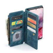 For Samsung Galaxy S20 5G CaseMe-C30 PU + TPU Multifunctional Horizontal Flip Leather Case with Holder & Card Slot & Wallet & Zipper Pocket(Blue)