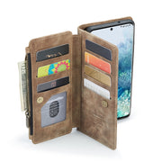 For Samsung Galaxy S20+ 5G CaseMe-C30 PU + TPU Multifunctional Horizontal Flip Leather Case with Holder & Card Slot & Wallet & Zipper Pocket(Brown)