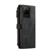 For Samsung Galaxy S20 Ultra 5G CaseMe-C30 PU + TPU Multifunctional Horizontal Flip Leather Case with Holder & Card Slot & Wallet & Zipper Pocket(Black)