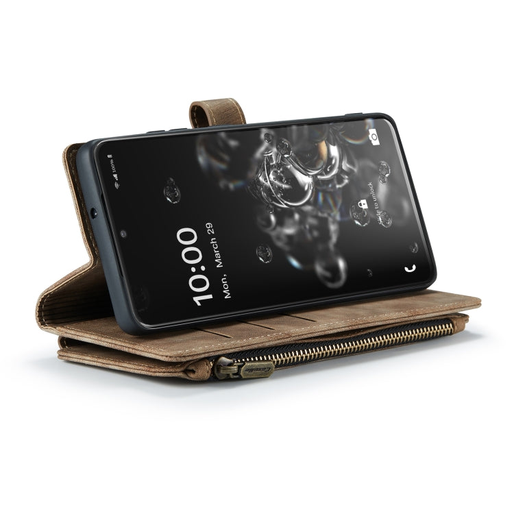 For Samsung Galaxy S20 Ultra 5G CaseMe-C30 PU + TPU Multifunctional Horizontal Flip Leather Case with Holder & Card Slot & Wallet & Zipper Pocket(Brown) - Galaxy Phone Cases by CaseMe | Online Shopping South Africa | PMC Jewellery | Buy Now Pay Later Mobicred
