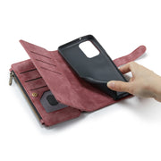 For Samsung Galaxy S20 Ultra 5G CaseMe-C30 PU + TPU Multifunctional Horizontal Flip Leather Case with Holder & Card Slot & Wallet & Zipper Pocket(Red)
