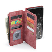 For Samsung Galaxy S20 Ultra 5G CaseMe-C30 PU + TPU Multifunctional Horizontal Flip Leather Case with Holder & Card Slot & Wallet & Zipper Pocket(Red)